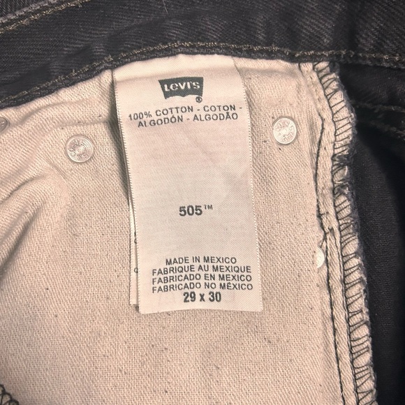 Levi's Jeans 505 Mens 29x30 Black Dark Straight Leg Regular Fit Cotton - Picture 6 of 8